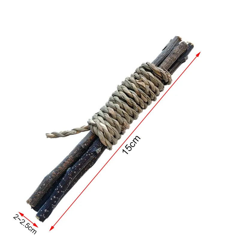 2pcs Chew Stick Apple Tree Branch Hamster Squirrel Natural Toys Parrots Rabbits Grinding Stick Small Pets Supplies accessories