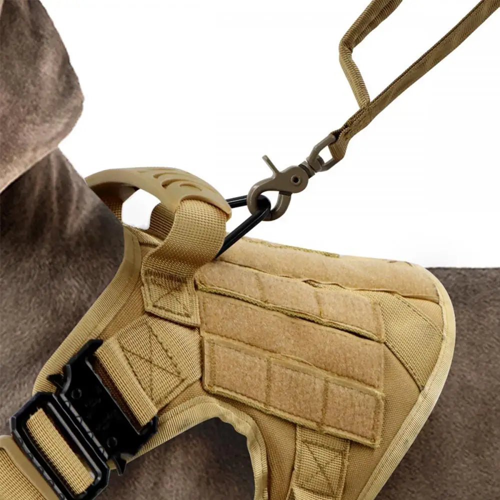 Tactical Training Large Dog Harness Collar Leash Molle Pouches Military Service Dog Vest Heavy Duty Dog Harness for Medium Dogs