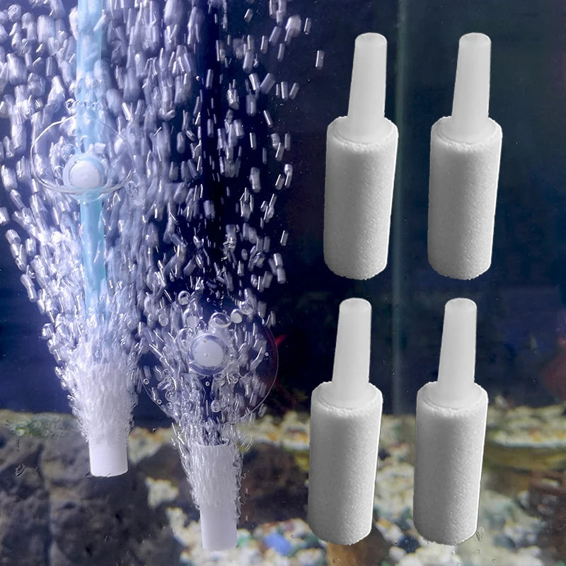 Aquarium Mini Round Mineral Bubble Air Stone Pond Fish Tank Pump Aerator Aeration Hydroponic Oxygen Airstone Accessories 5pcs