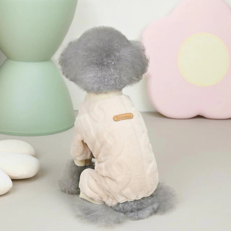 Luxury Fashion Thermal Fleece Dog Pajamas Onesie Winter Puppy Jumpsuit Poodle Chihuahua Yorkie Boy Dog Clothes for Small Dogs