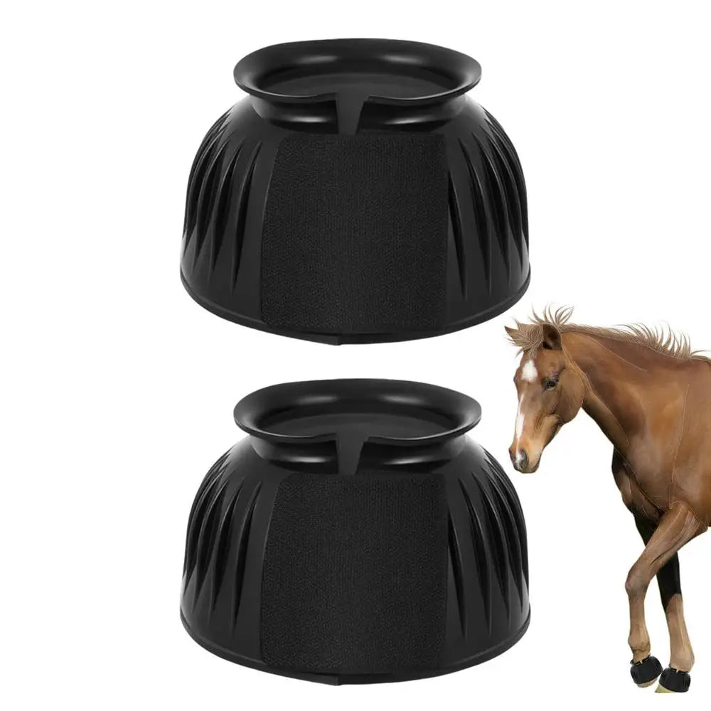 2pcs Horse Bell Boots Rubber No-Turn Horse Bell Boots Soft Equine Boots Protective Gear Accessories for Training Equipment