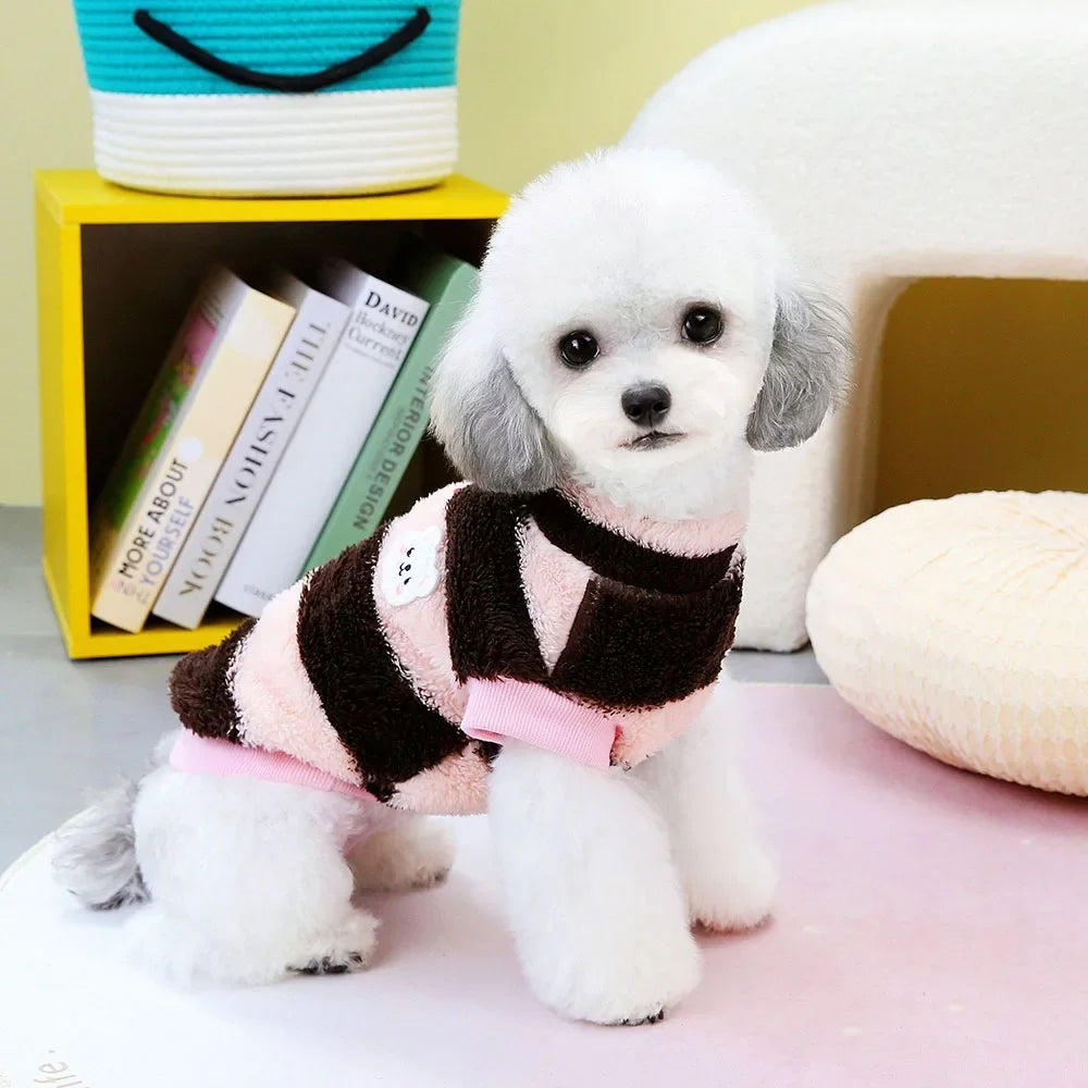 Soft Coral Fleece Cat Shirt Dog Vest Pet Dog Clothes for Small Dogs Puppy Clothing Pet Sweater Spring Autumn Winter Pet Outfits