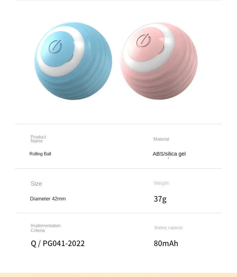 Funny Cat Ball Pet Toy Ball Gravity Rolling Ball Cat Self-Happiness Ball Bite-resistant and Boredom Relieving Automatic Rolling
