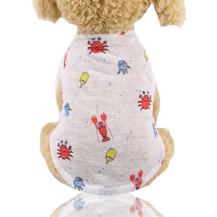 Pet Clothing Summer Sunscreen Cool Breathable Dog Vest Mesh Small Dog T-Shirt Outfit For Chihuahua Small Medium Dogs Accessories