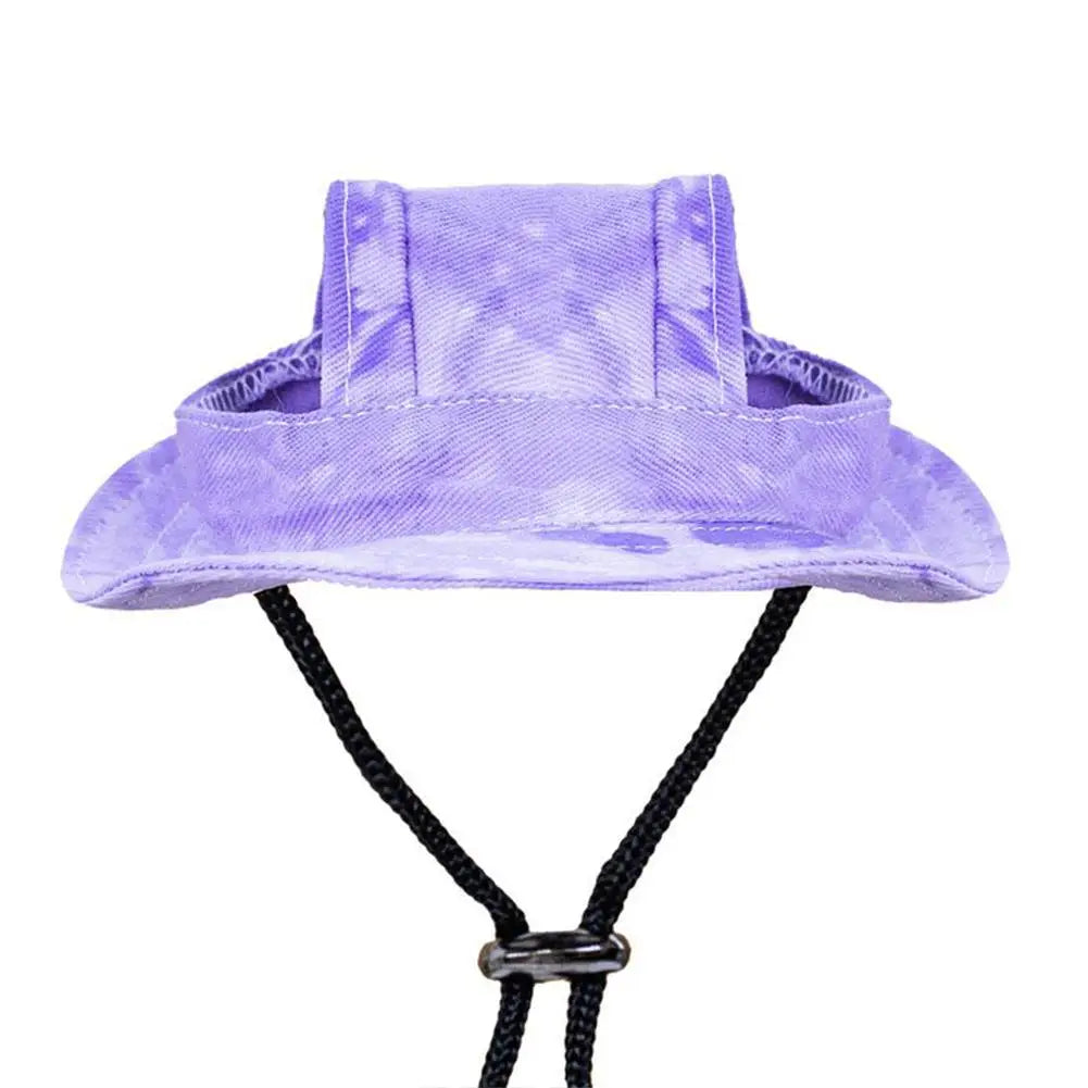 Dog And Cat Sun Hat Anti-strangle Hat Anti-fall Exposed Ears Adjustable Rope Buckle Bucket Hat Pet Supplies Colorful Large Size