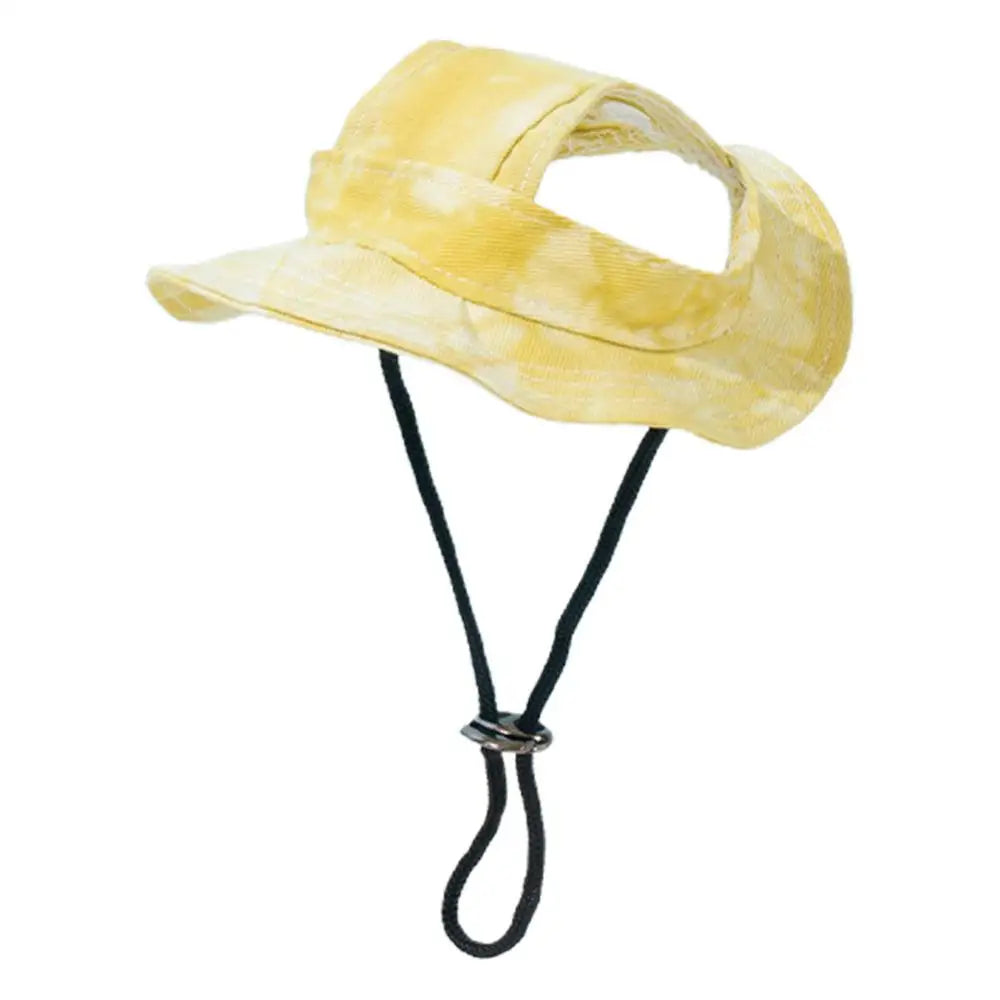Sun Hat for Dogs Bucket Hat Dog Hat Summer Fishing Hat with Ear Holes Adjustable Dog Visor Wide Brim Hat Pet Hats for Outdoor