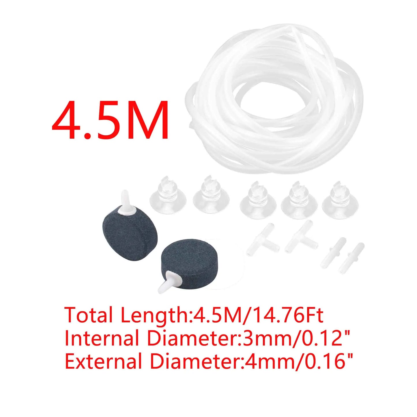 UXCELL Aquarium 1.1-15M Oxygen Hose Air Bubble Stone Fish Tank Pond Pump Parts Tube Connector Suction Cup Tools Set Accessories