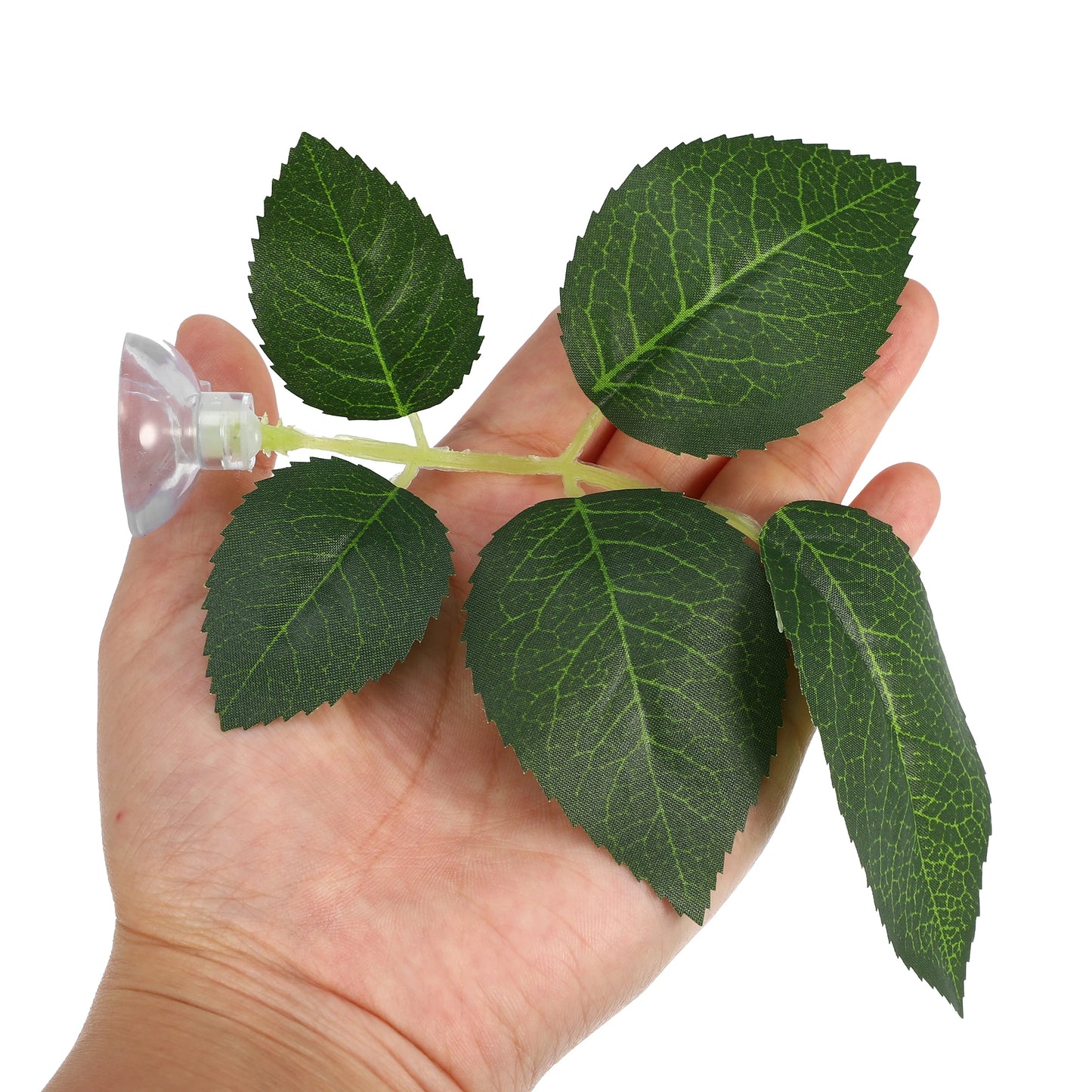 UXCELL 2/4 Pcs Aquarium Artificial Plastic Plants Betta Fish Leaf Pad with Suction Cup Betta Bed Leaf Hammock Resting Hide Decor