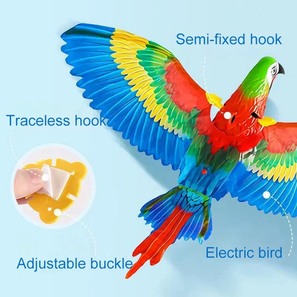 Pet Toy Electric Simulation Fake Eagle Electronic Rotation Simulation Bird Hanging Interactive Teasing Cat Dog Toy Silent Model
