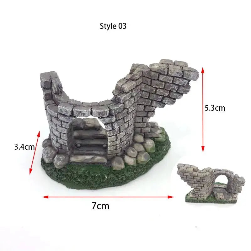 Resin Door Aquarium Decoration Fish Tank Ornament Acuario Rocks for Aquarium Fish Decor For Small Fish Shrimp Shelter House Hot