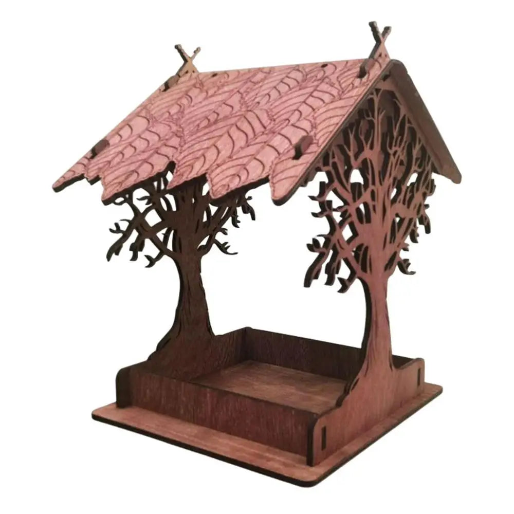 Wooden Hanging Bird Feeder Cottage Hanging Bird House Hanging Birdfeeder For Outdoors Attracts Blue Jays Extra-Large Bird Feeder