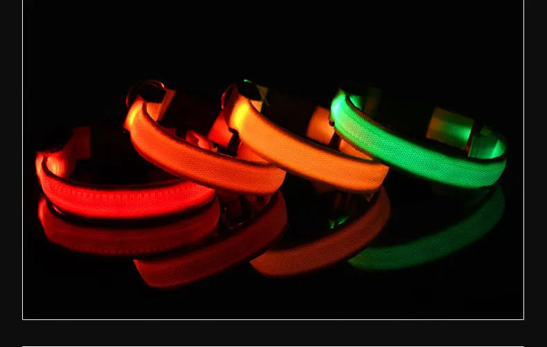 Light Up Dog Collar, Glow LED Dog Collar Flashing Night Walking Collar Waterproof for Small Medium Large Dogs