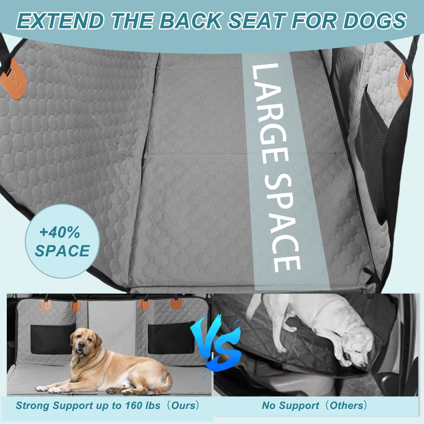 UXCELL Dog Car Seat Cover for Back Seat 6-layer Non-slip Dog Car Seat Cover Mechanical Wash Oxford Cloth Mats for Truck SUV