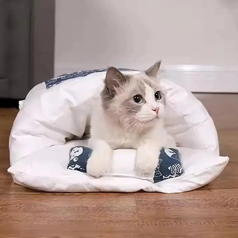 Creative Removable Cat Sleeping Bag Winter Warm Semi-enclosed Cat Bed New Japanese S/M/L Soft And Comfortable Cat House Beautifu