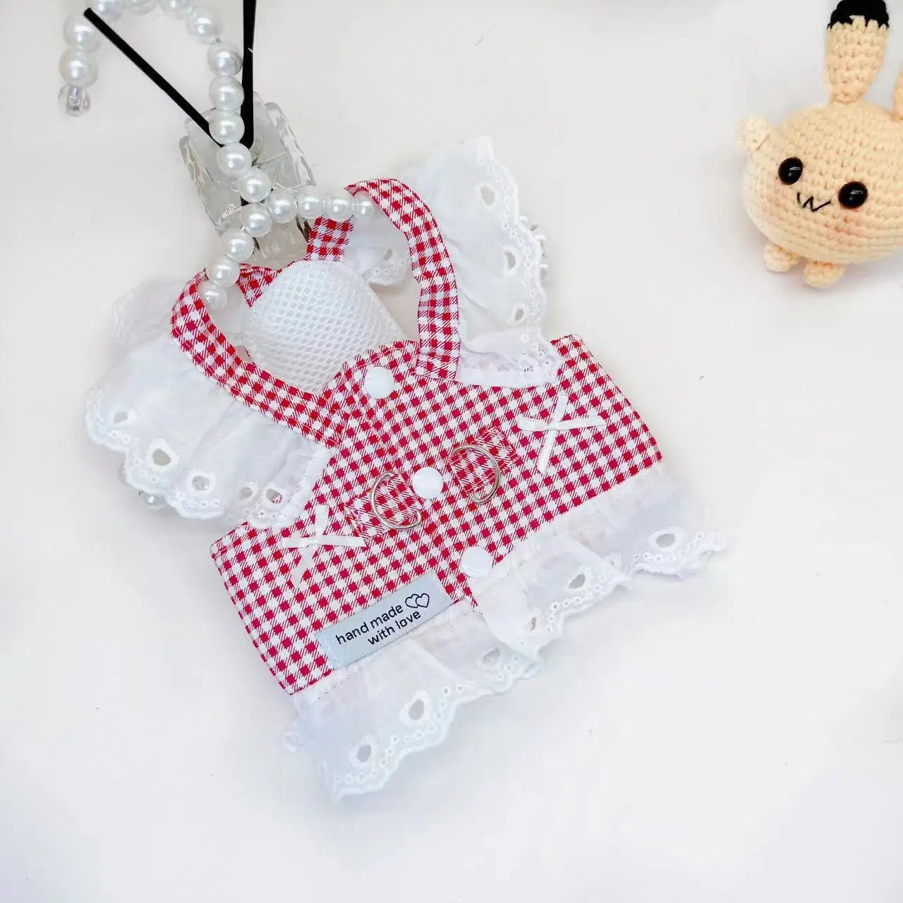 Plaid Dog Harness for Small Dogs, Lightweight Cotton Lace Puppy Harness Vest Dog Accessories Yorkie Chiwawa Beagle Pet Supplies