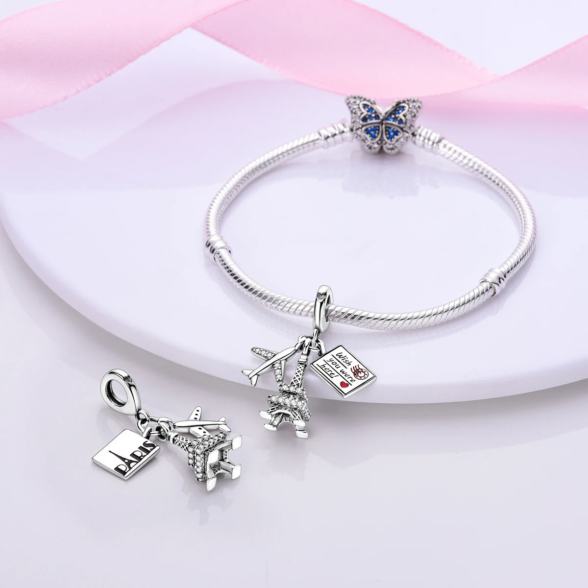 MULA 1PC Coffee Pet Moon Star Silver Plated Pendant Fit Original Snake Chain Charm Bracelet DIY Women Jewelry Gift