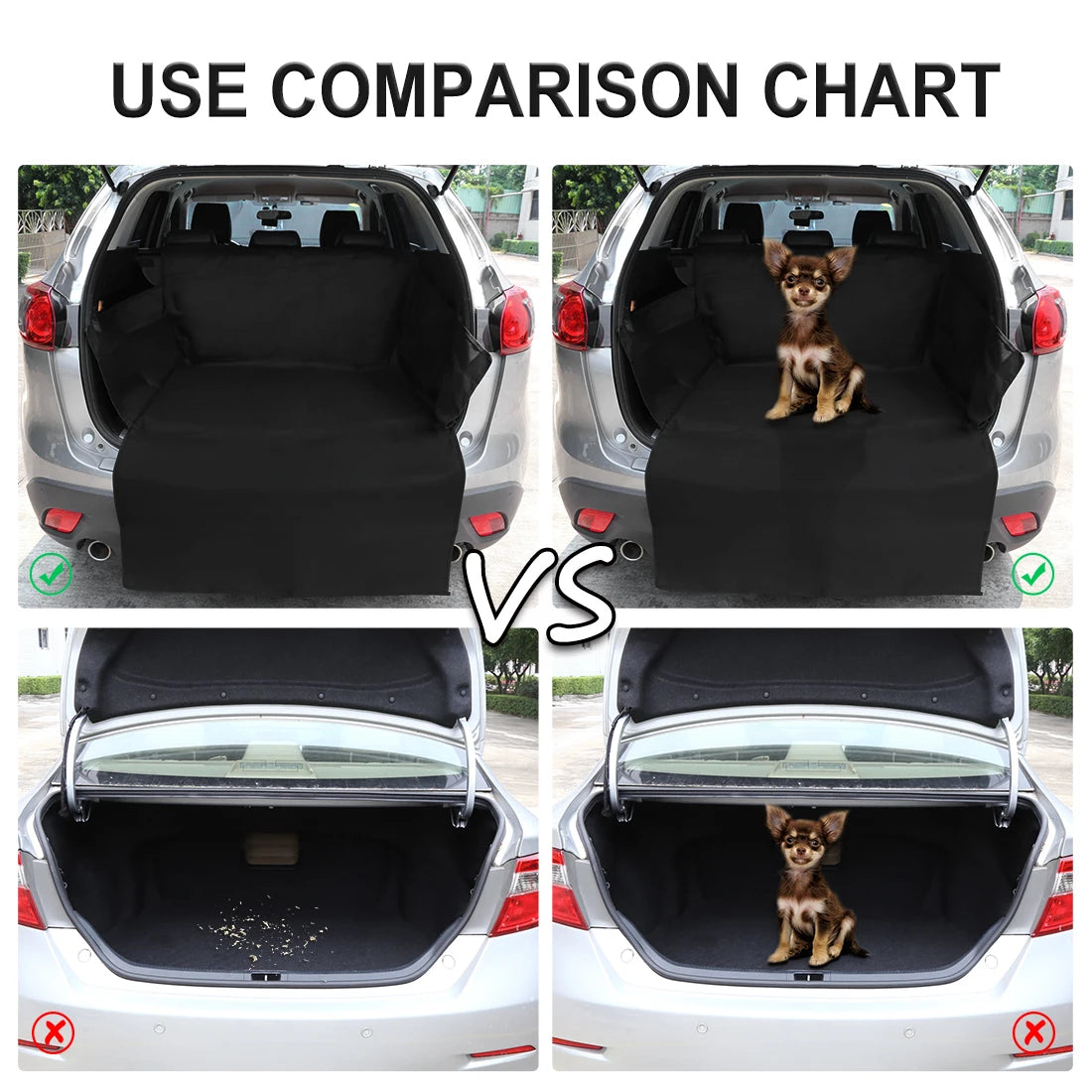 UXCELL Dog Car Seat Cover Waterproof Pet Travel Trunk Mats Dogs Protector Hammock Car Rear Back Mat Safety Accessories