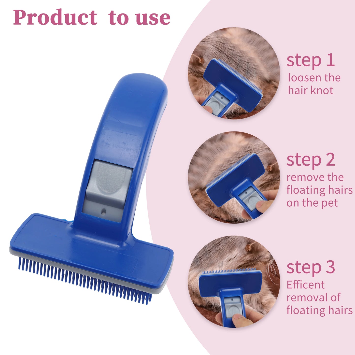 UXCELL Pets Grooming Supplies Dematting Brush Pet Dog Brush Cat Comb Self Cleaning Pet Hair Remover Brush for Dogs and Cats