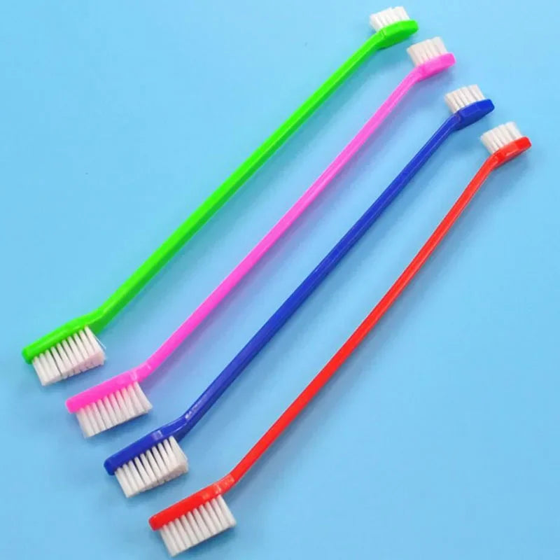 1pcs 22cm Handle Tooth Brush For Pet Dog Cat Plastic Healthy Toothbrush Mouth Cleaning Pet Cat Dog accessrioes Finger Brushes