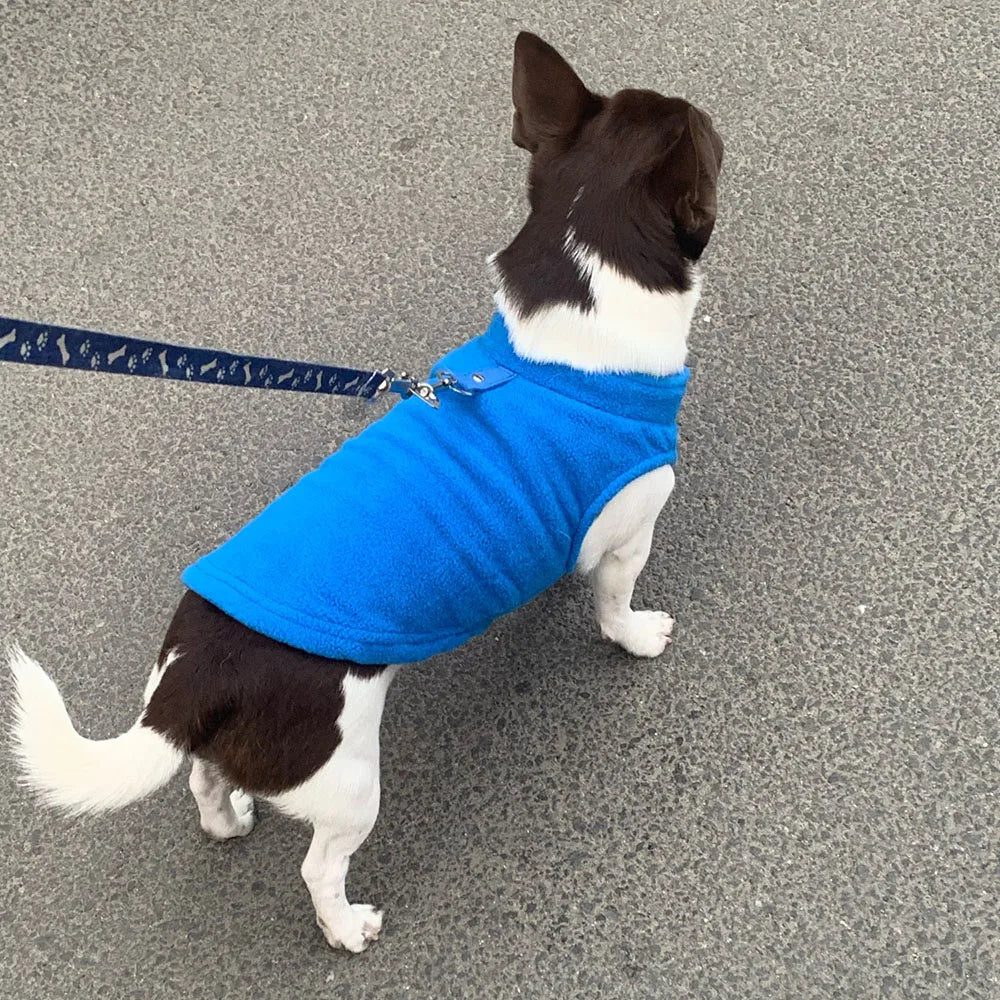 Pet Clothing Dog Fleece Vest Cold Weather Pullover Dog Jacket Winter Dog Clothes Sweater Coat with Leash Ring for Small Dogs Cat