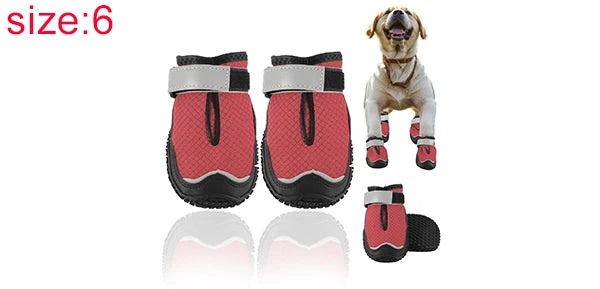 UXCELL 4pcs Fashion Dog Shoes Breathable Dog Boots Paw Protectors Summer Casual Silod Pet Shoes Outdoor Walking Sportwear