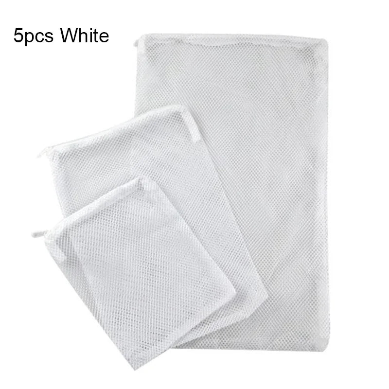 5Pcs Black/White Filter Mesh Bag Aquarium Pond For Bio Ball Carbon Media Ammonia Fish Tank Isolation Bag Accessories