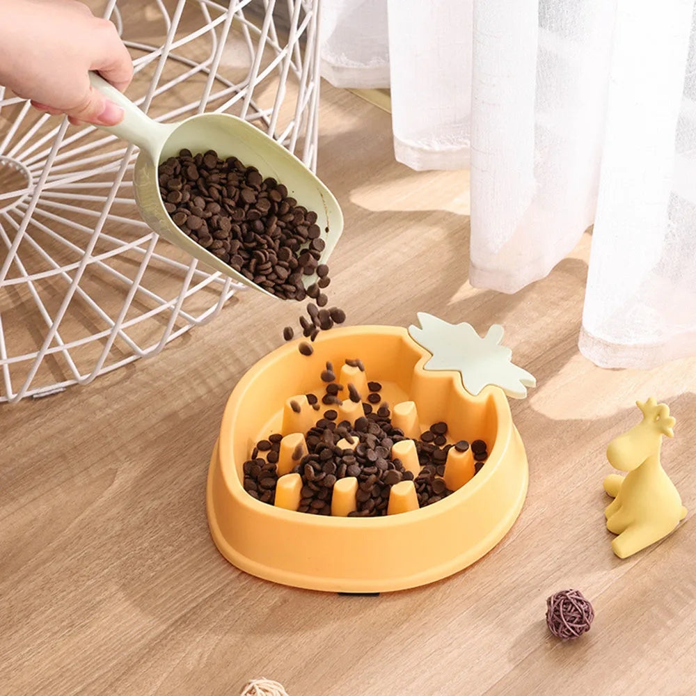 Slow Dog Bowl for Puppy Large Dogs Anti-Gulping Dog Slow Feeder Stop Bloat Slow Eating Pet Bowls Corn Peach Strawberry Pineapple