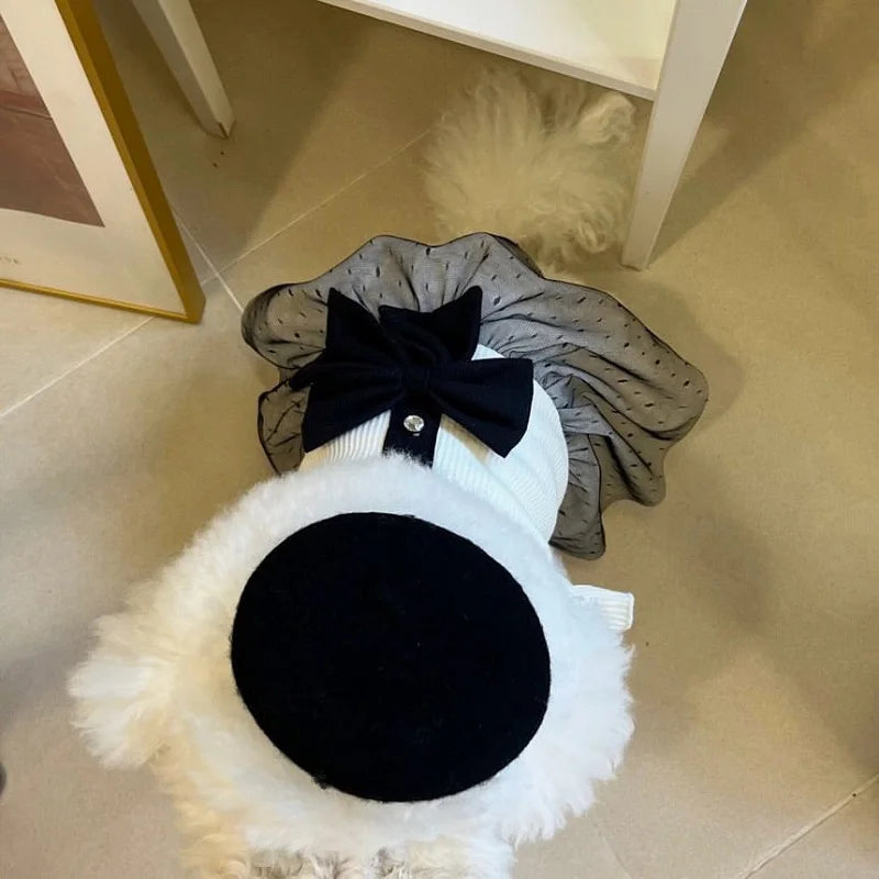 Summer Puppy Clothes Luxury Dog Dress Bow Lace Dog Skirt Cotton Dog T Shirt Girls Dog Costume Chihuahua Bichon Clothing Apparel