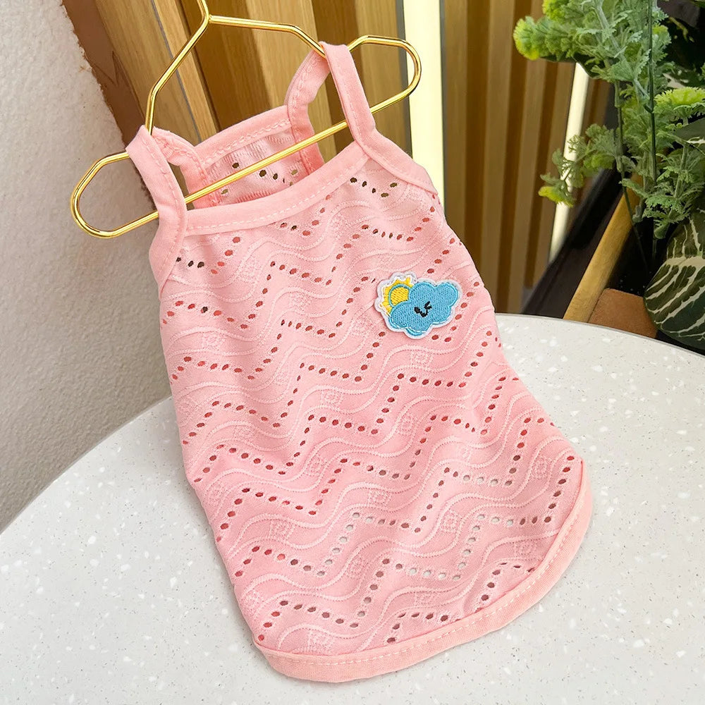 Spring and summer small dog clothing minimalist suspender thin breathable small and medium-sized dog pet cat clothing supplies