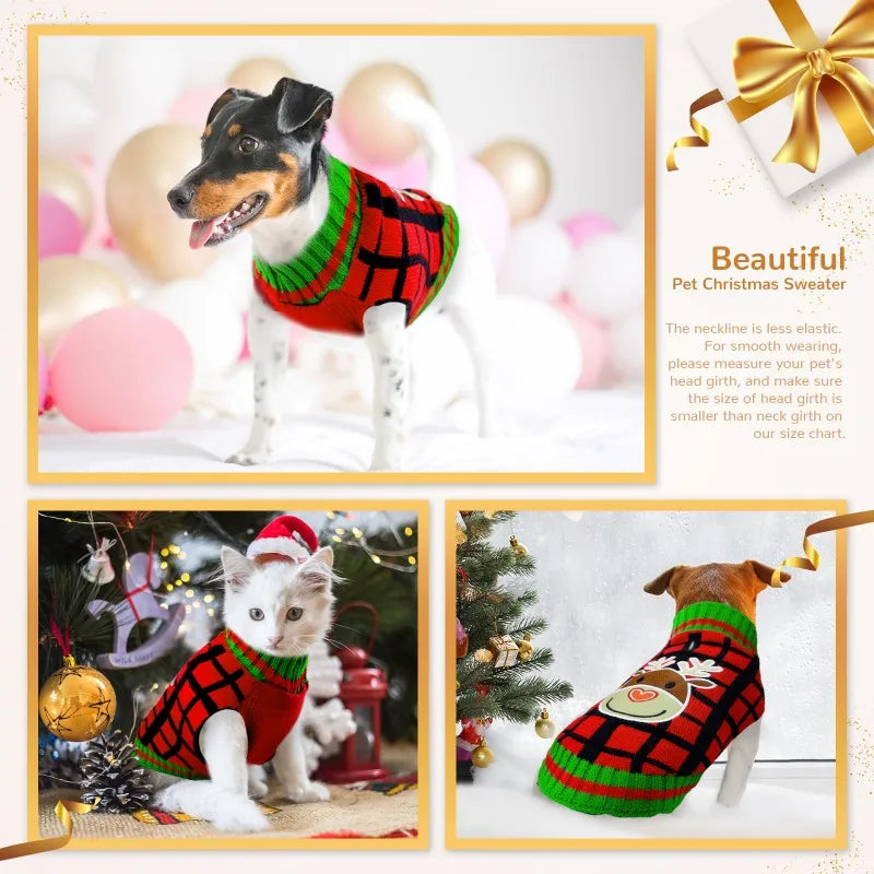 Striped Dog Sweater Dress Winter Knitted Pet Dog Skirt Puppy Coat Dog Warm Clothes Labrador Jacket Costume for Small Large Dogs