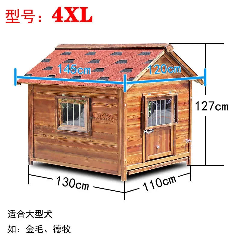 4XL Pet Kennel Large Dog Summer Cooler All Seasons Universal Medium Dog Kennel Solid Wood Removal and Washing