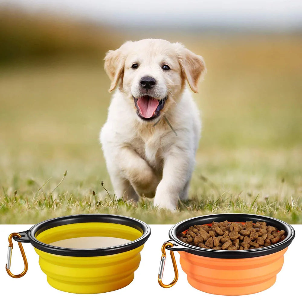 Collapsible Dog Bowls Portable Travel Dog Bowls Expandable for Cat Dog Water Bowl Food Feeding Dish Silicone Pet Bowl 350/1000ml