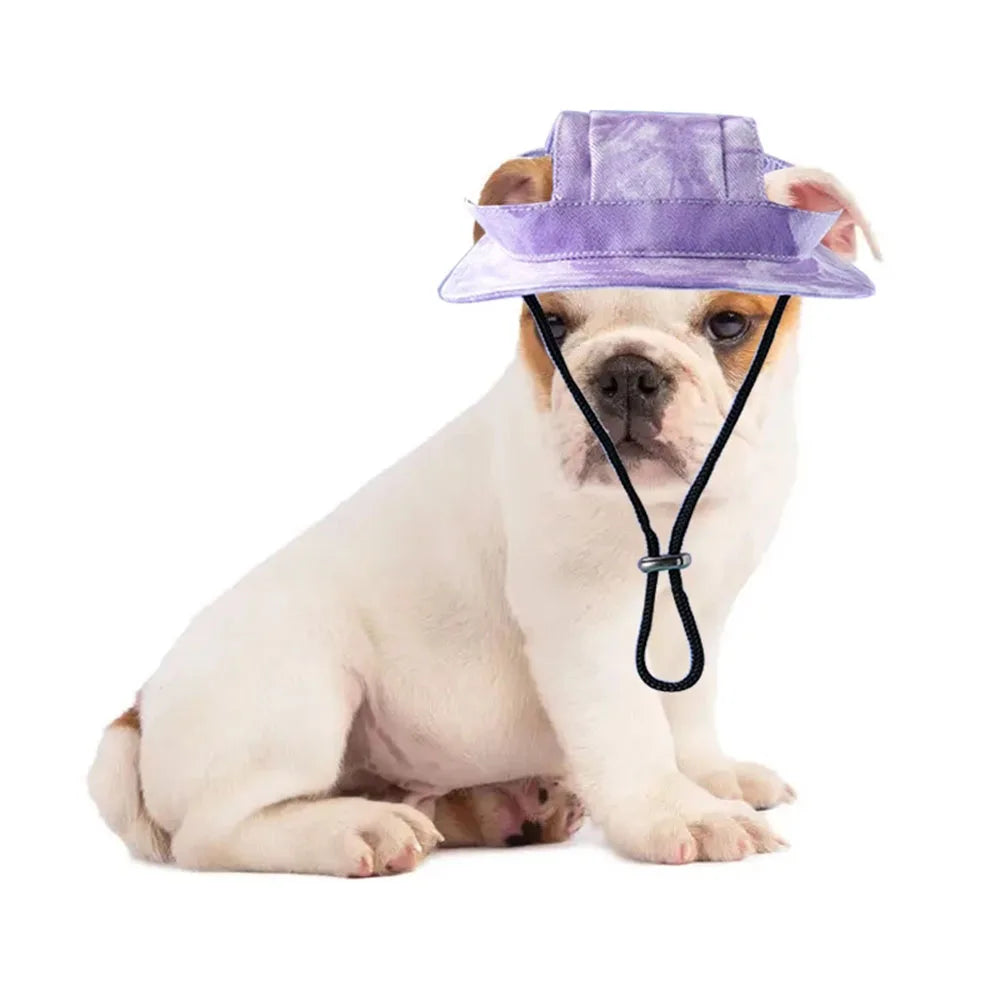Pet Caps Puppy Round Brim Visor Hat Cat Dog Sun Cap with Ear Holes for Teddy Pug Chihuahua Shih Tzu Yorkshire Terriers Papillons