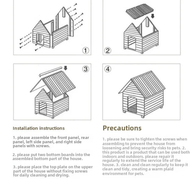 Dog Kennel Outdoor Rainproof Anti-corrosion Four Seasons Universal Dog Kennel Winter Warm Large Dog Kennel