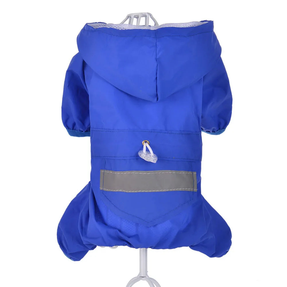 Dogs Raincoat Adjustable Puppy Dog Raincoat Waterproof 4 Legs Raincoat for Small Dogs Outdoor Pet Poncho with Reflective Strap