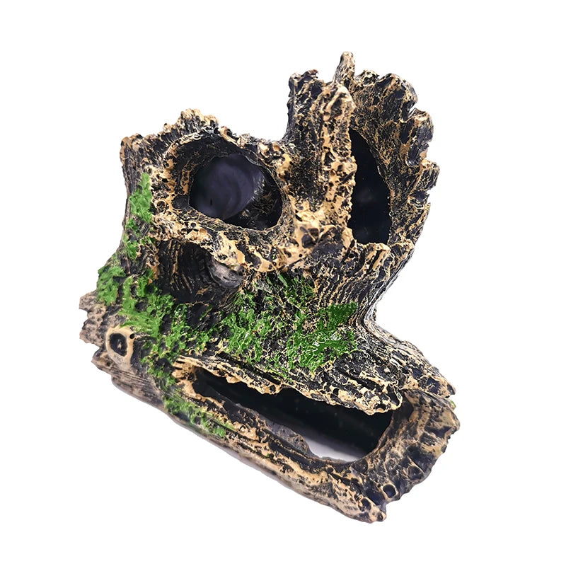 Artificial Aquarium Decoration Resin Tree Root Aquatic Fish Tank Ornament Decor Tree Hole Crystal Shrimp Dodge Breeding House