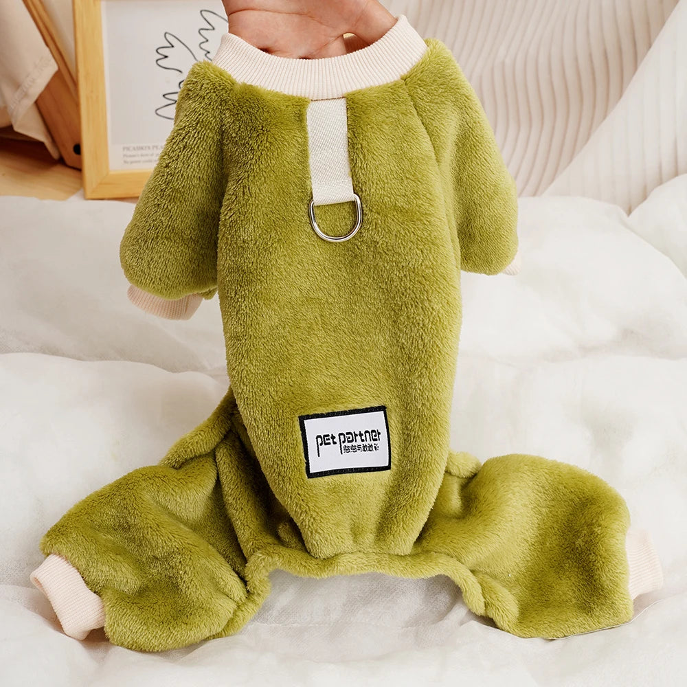 Thermal Flannel Winter Dog Pajamas for Small Dogs Cold Weather Warm Clothes Puppy Onesie Jumpsuit Yorkie Overalls for Dogs