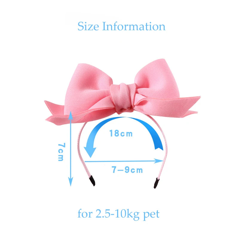 Lovely Bow Tie Hair Hoop for Cats Princess Cat Party Head Wear Pet Gifts Small Medium Dogs Accessories Elastic Cats Pet Products