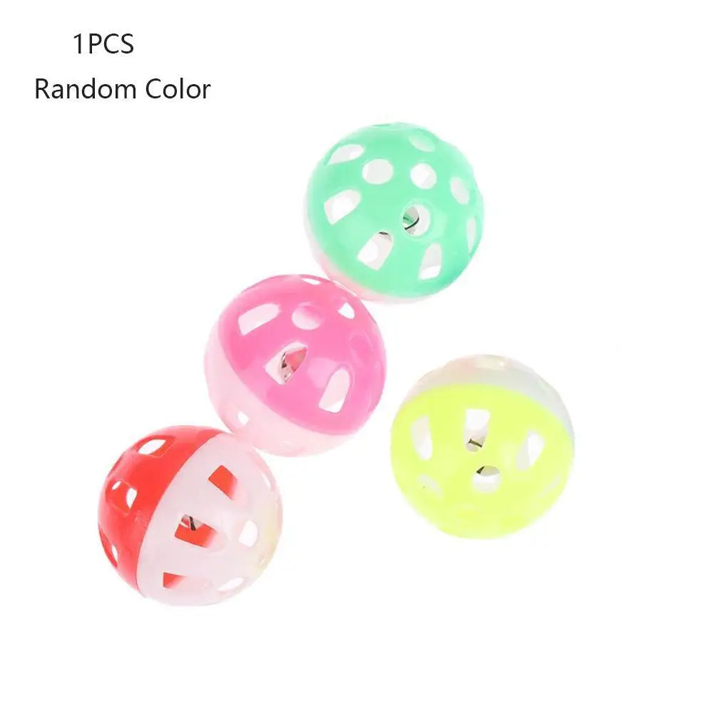 Pet Toys Colorful Kitten Toy Ball Plastic Hollow Bell Ball Interactive Ball Fun Training Chasing Cats And Dogs Pet Ball Pet Toy