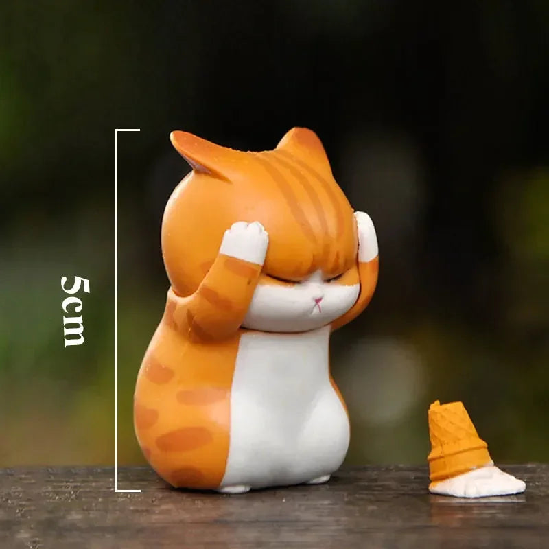 1Pc Mini Cat Blind Box Anger Orange Cat Cute Figures Ornaments Mystery-box Office Desktop Computer Decoration Children's Gift
