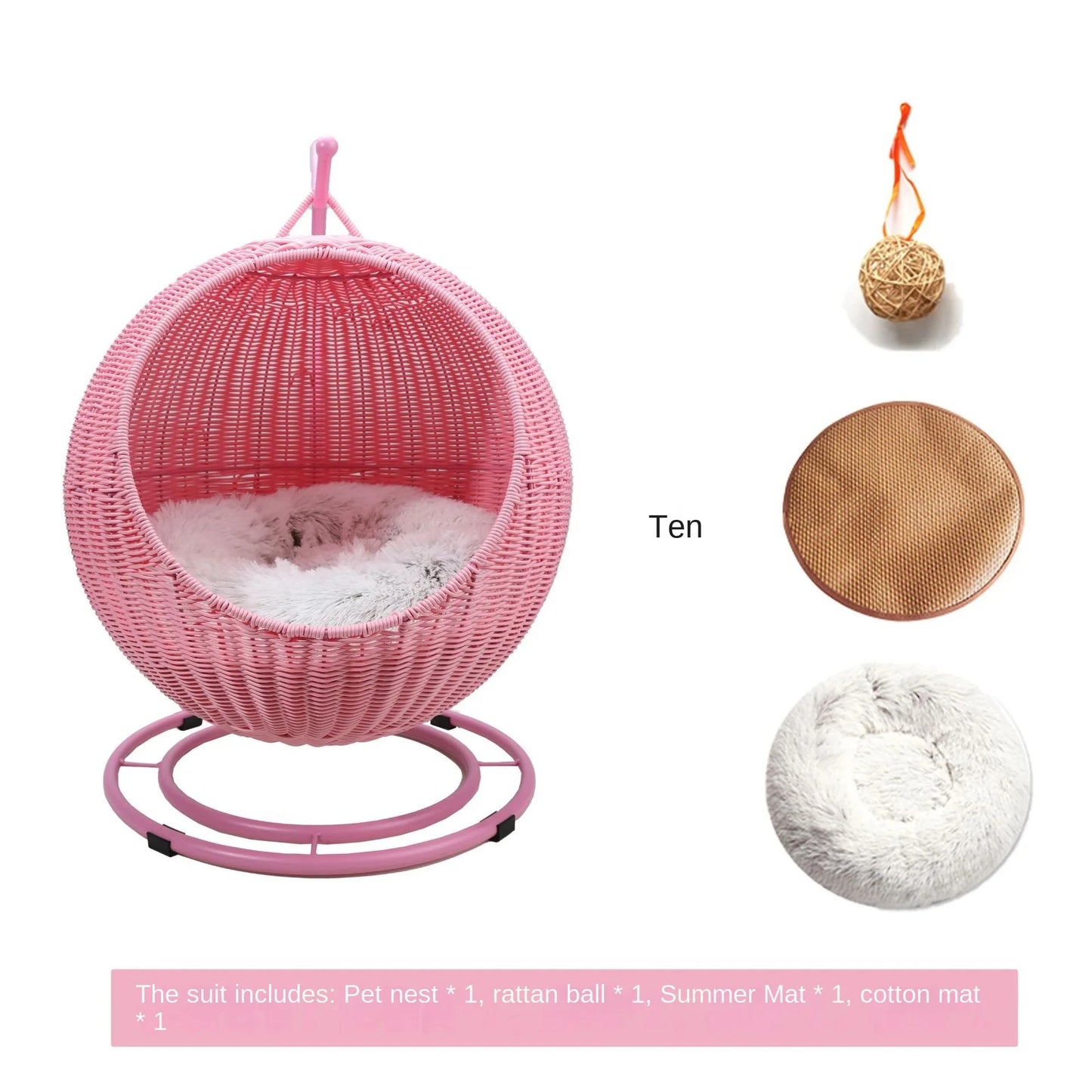 Cat and dog kennel rattan pet products Summer pet kennel cool kennel hanging cat basket four seasons universal pet mat