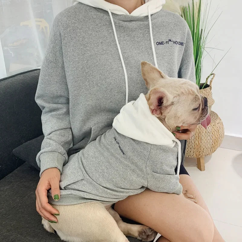 The New Pet Clothes Dog Clothes Parent-child Wear Spring and Autumn Korean Version Pure Cotton Hoodie Four Colors Seven Sizes