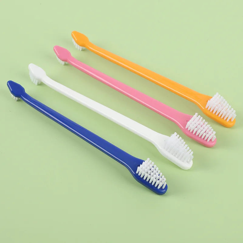 4PCS Dog Toothbrush Double-headed Cat Tooth Multi-angle Cleaning Tool Massage Care Tooth Finger Brush for Dog Cat Pet Supplies