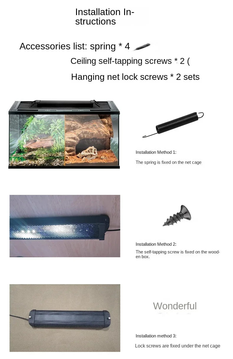 UVA+UVB Reptile Full Spectrum LED Light Turtle Lizard Snake Terrarium Sunbathe Heat Lamp 10.0 20.0 Sun Lamp Sunbathe Heat Lamp