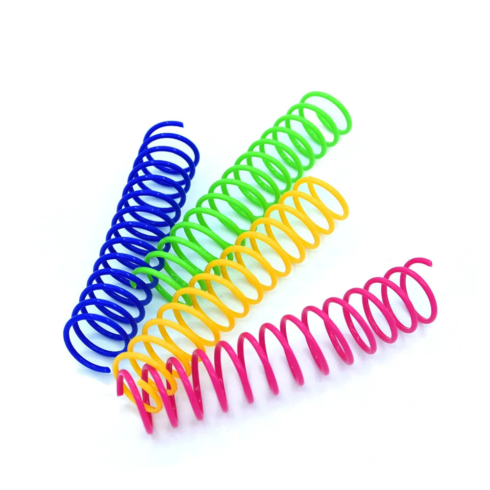4Pcs/Bag Extended Cat Color Plastic Spring Pet Cat Toys Interactive Pet Products for Cats Pet Cat Supplies