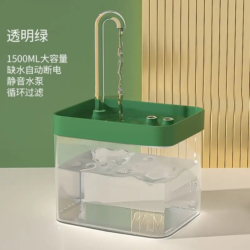 Ultra-Quiet Pet Water Fountain Auto Filter USB Electric Cat Dog Water Dispenser&Burnout Prevention Pump 1.5L Recirculate Filtrin