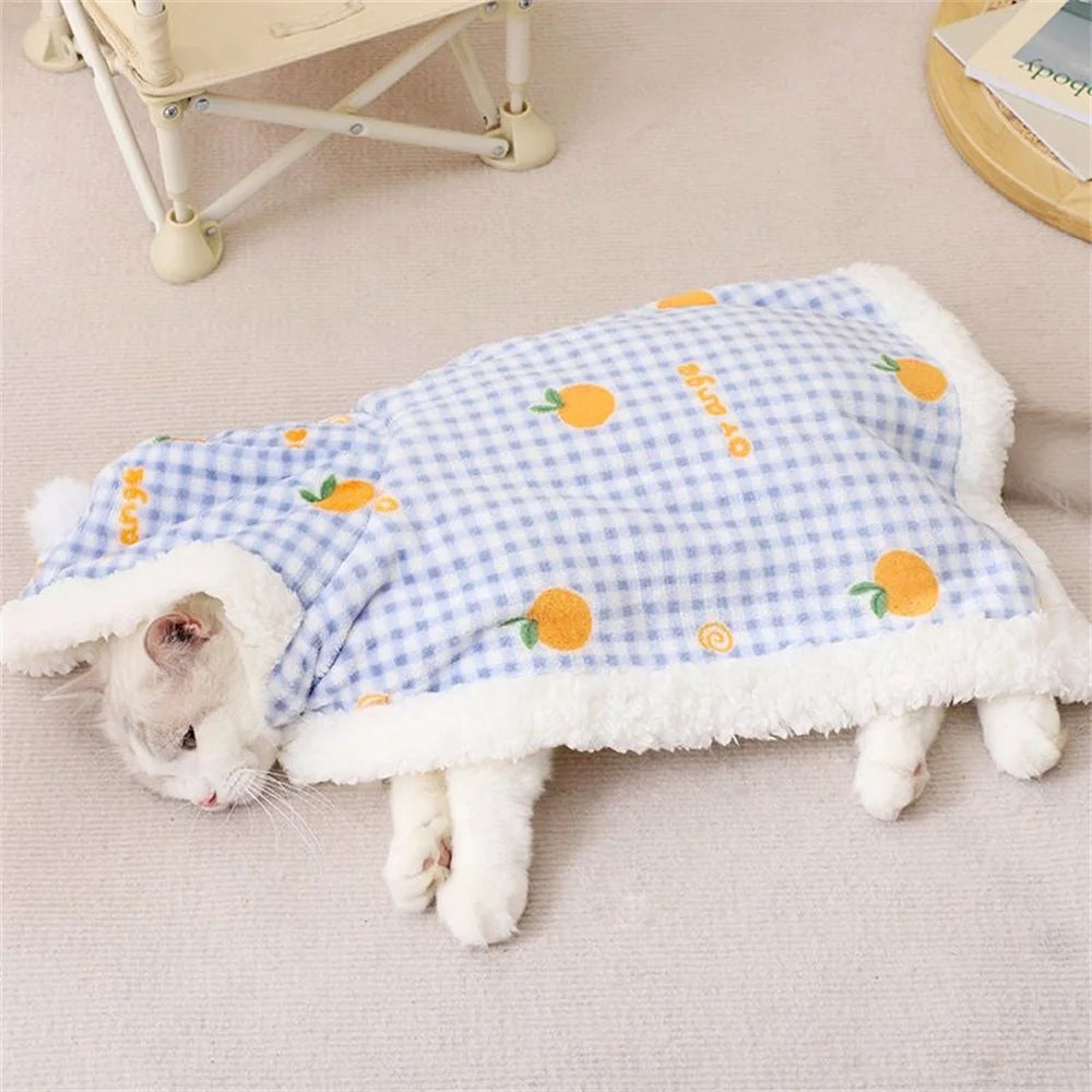 Sphynx Cat Sleeping Bag Cloak Winter Warm Pet Mat Blanket for Cats Gotas Kitten Sleeping Quilts mascotas Accessories Hood Pajama