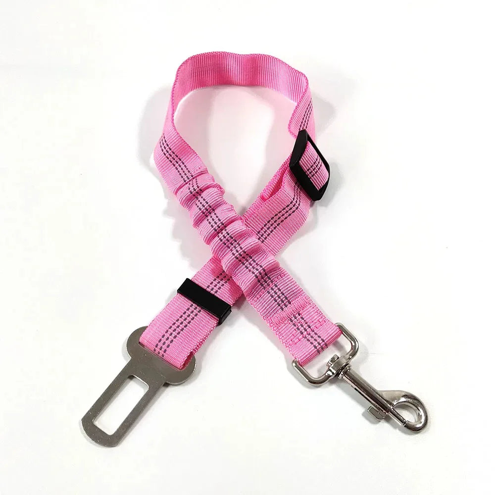 Adjustable Dog Seatbelt for Small Medium Large Dogs with Elastic Shock Absorbing Bungee Buffer Reflective Safety Dog Car Harness