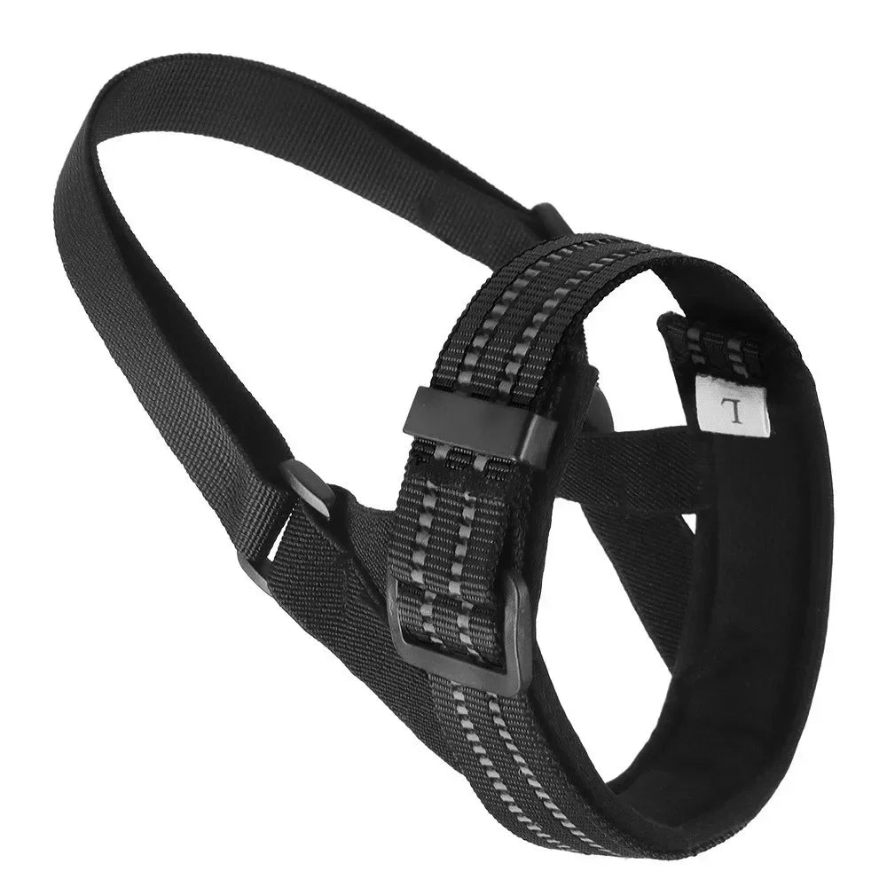Quick Release Dog Muzzles Adjustable Reflective Dog Muzzle Soft Padded Medium & Large Dogs Halter Nose Leads for Outdoor Walking