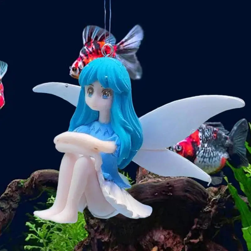 Small Fairy Figurines Small Cute Little Fairy Fish Tank Floating Ornament Landscaping Pendants Small Fairy Figurines With Wing